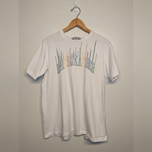 Onitsuka Tiger by Asics White Tee with Rainbow Letting